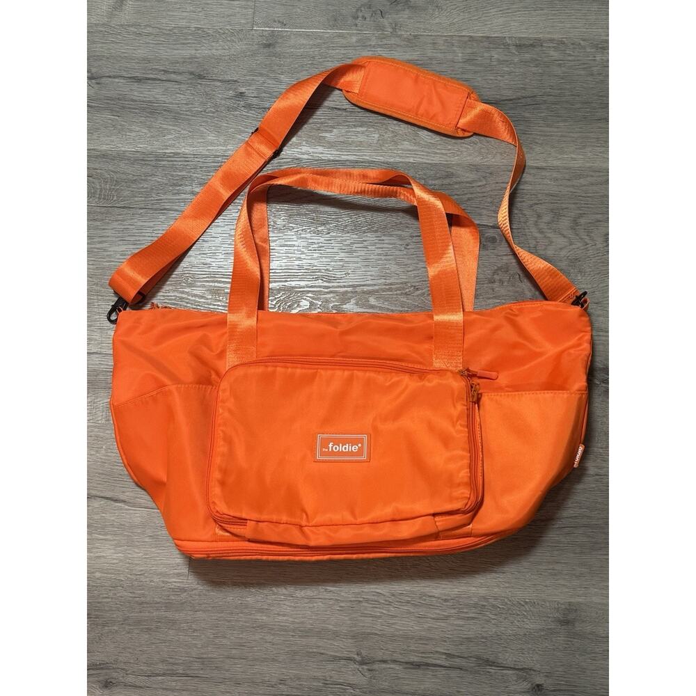 The Foldie Travel Bag Crossbody Duffle Orange EUC